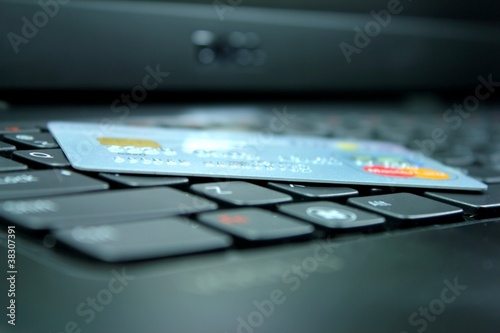 Credit card on the keyboard