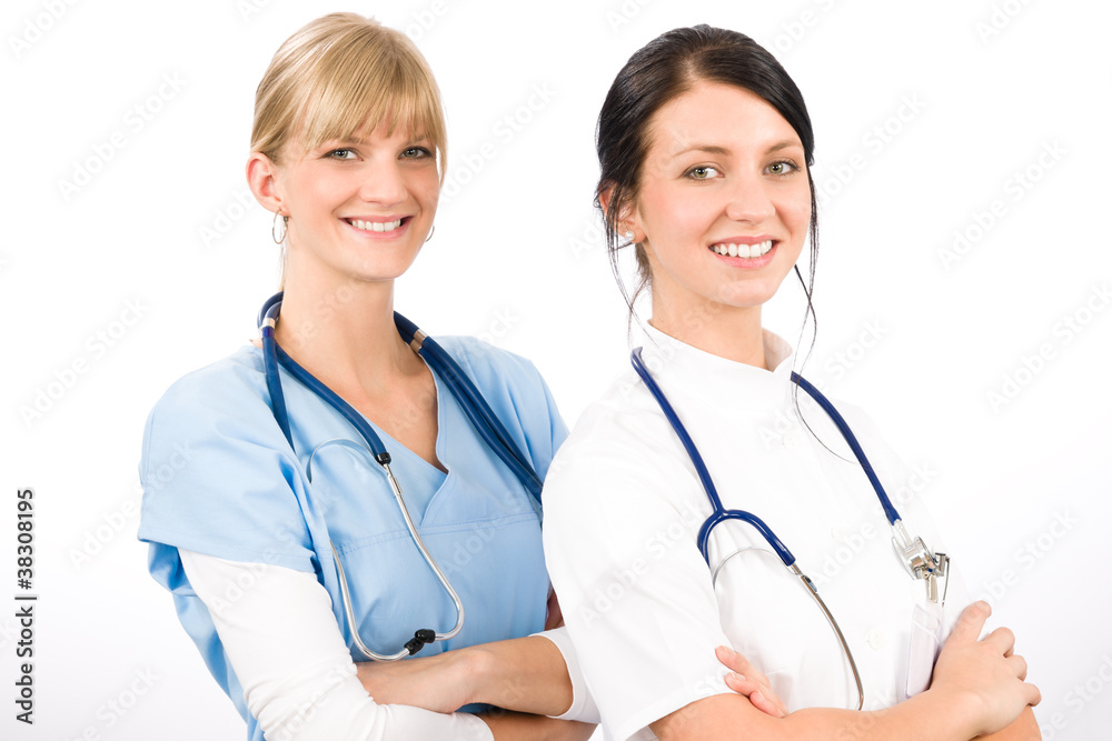 Medical team doctor young nurse female smiling Medical team doctor young nurse female smiling