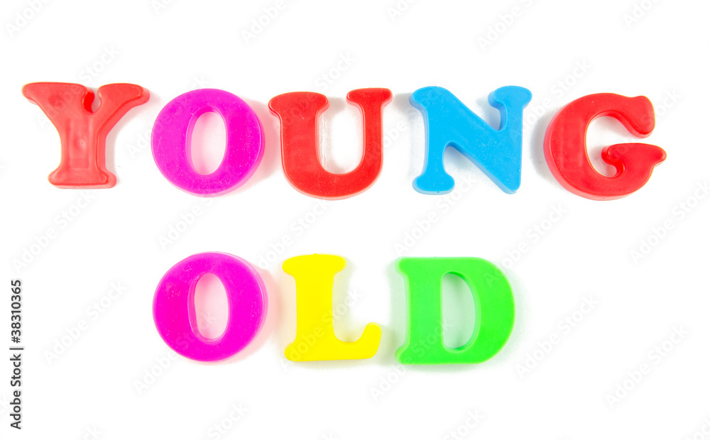 young and old written in fridge magnets young and old written in fridge magnets