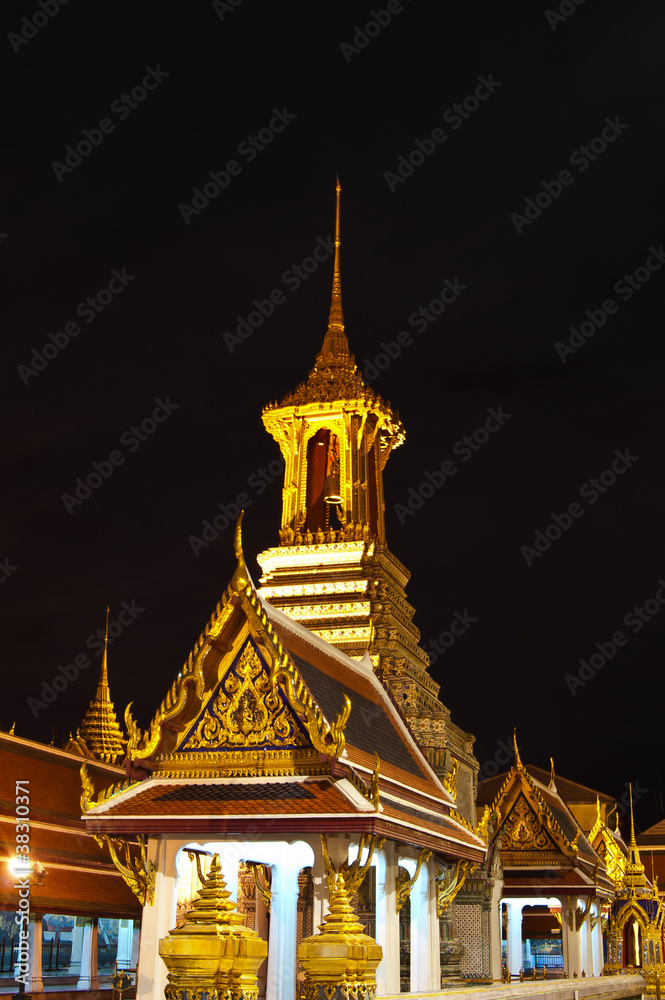 stupa at Wat Phra Kaew in Thailand ( at night )