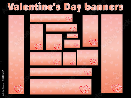standard size web banners for Day of Valentine