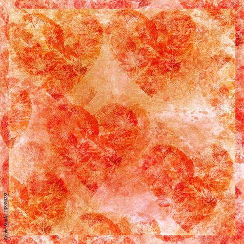 Hearts from leaves, watercolor