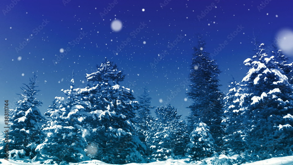 Snow Forest realistic animation 1 Snow Forest realistic animation 1
