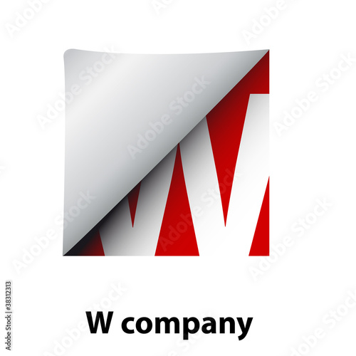 Logo label letter W # Vector