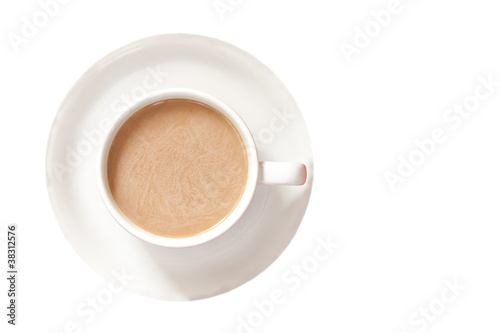 A cup of coffee isolated on white background