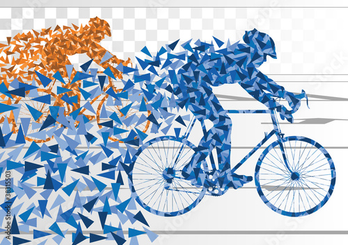 Colorful sport road bike riders bicycle silhouettes