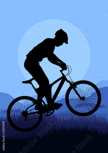Mountain bike rider vector