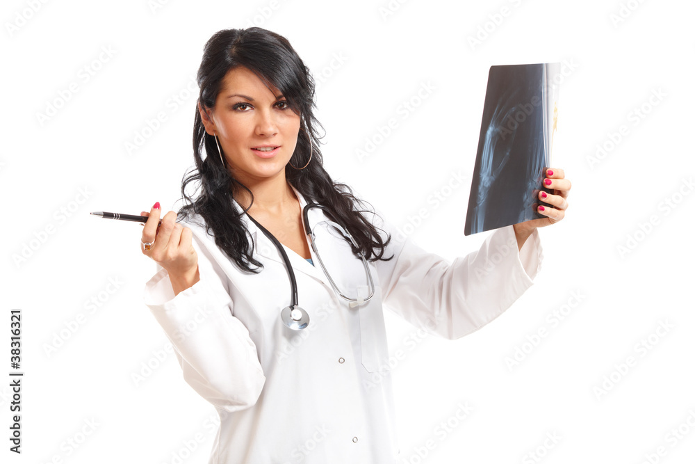 Medicine woman doctor with x-ray Medicine woman doctor with x-ray