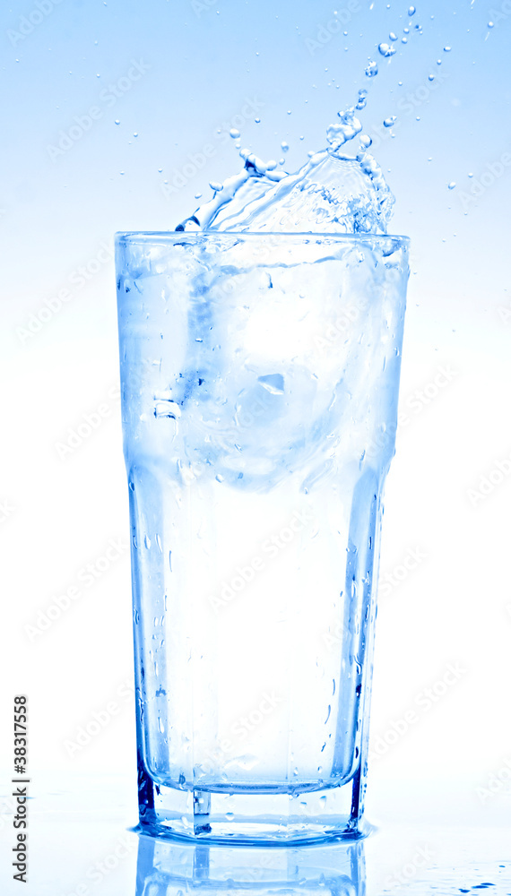 Water splash in glasses isolated on white Water splash in glasses isolated on white