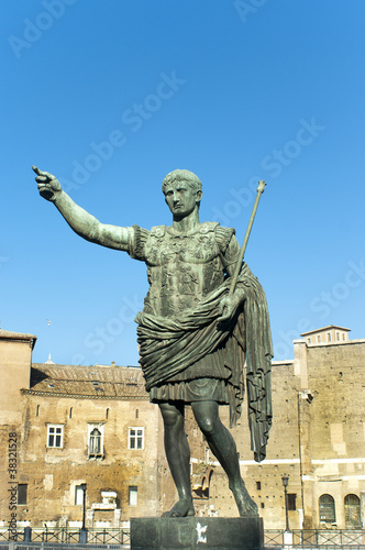 Bronze statue of emperor Caesar Augustus, Italy photo