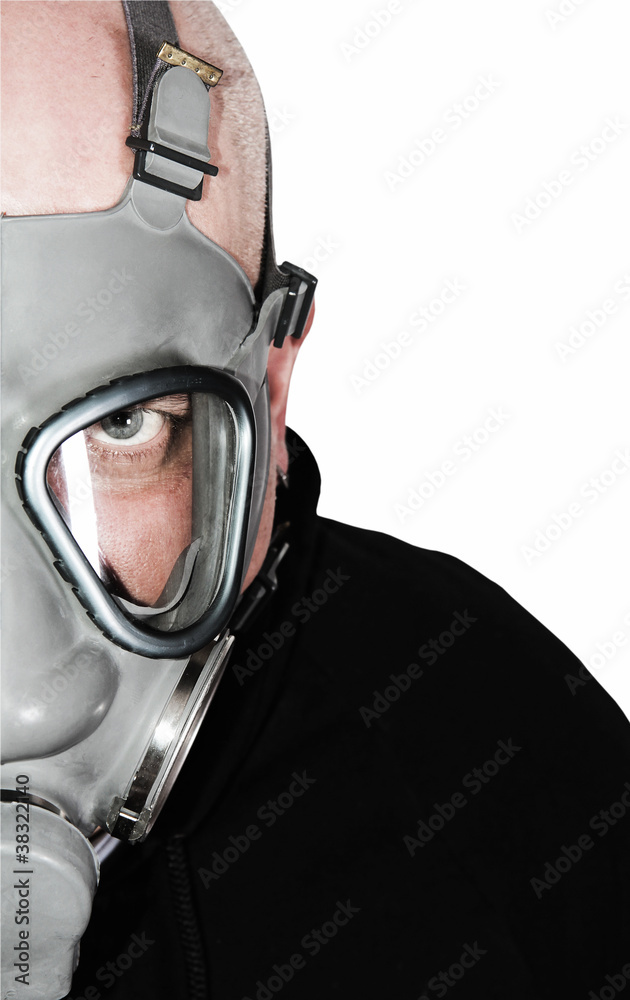 Chemical warfare gas mask isolated Chemical warfare gas mask isolated