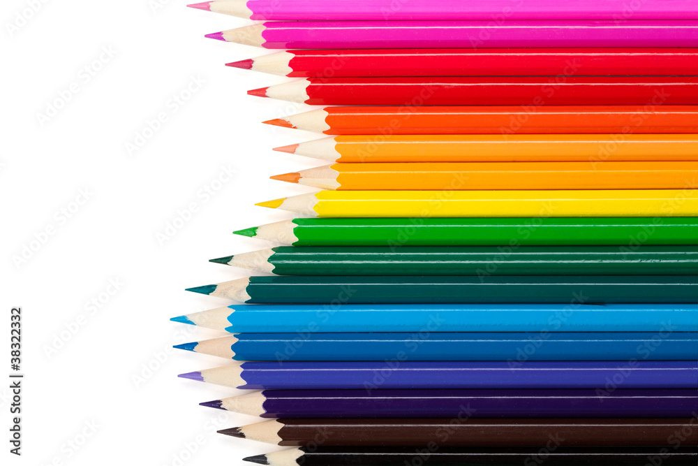 color pencils on white background color pencils on white background