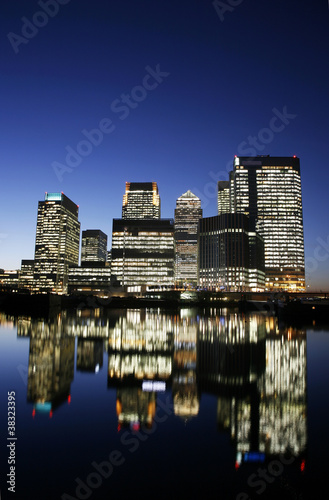 Canary Wharf Skyline at Night photo