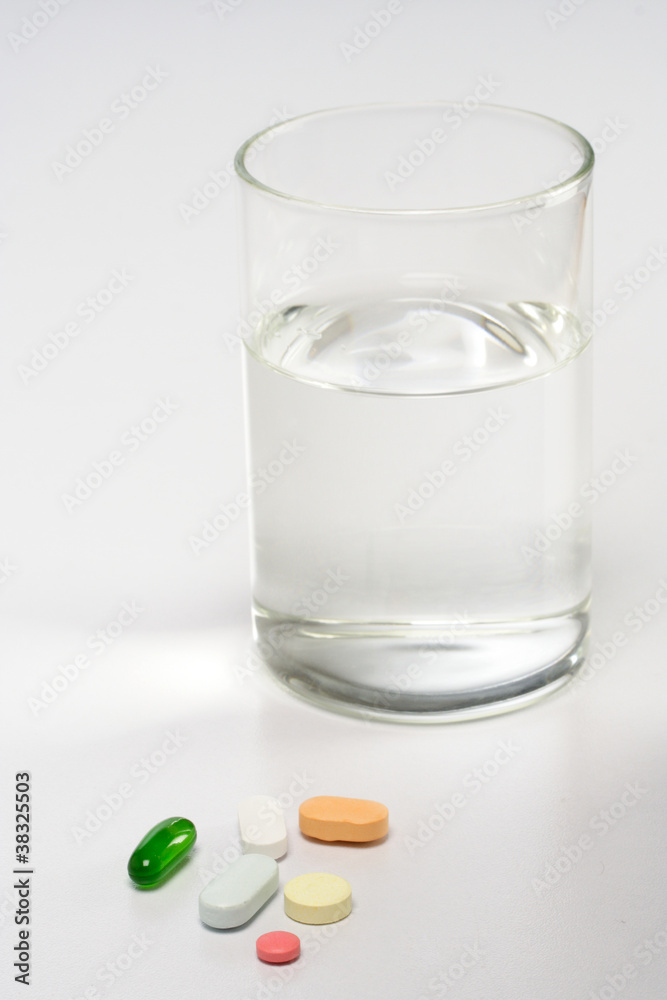 Glass of Water and Pills