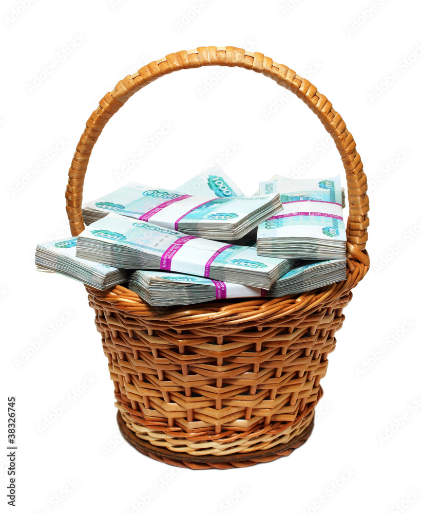 Obraz premium overflowing basket with money