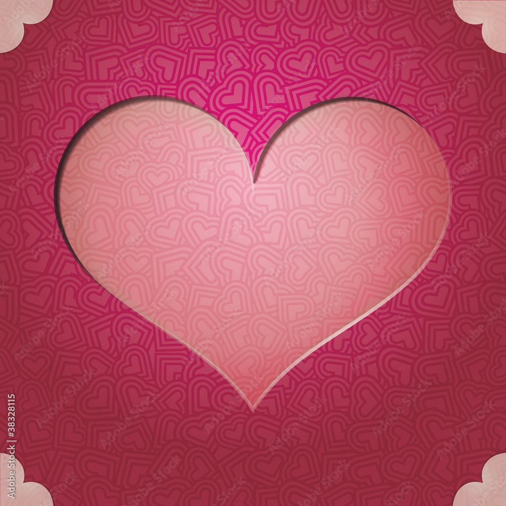 heart frame. Gift card. Valentine's Day Vector background.space
