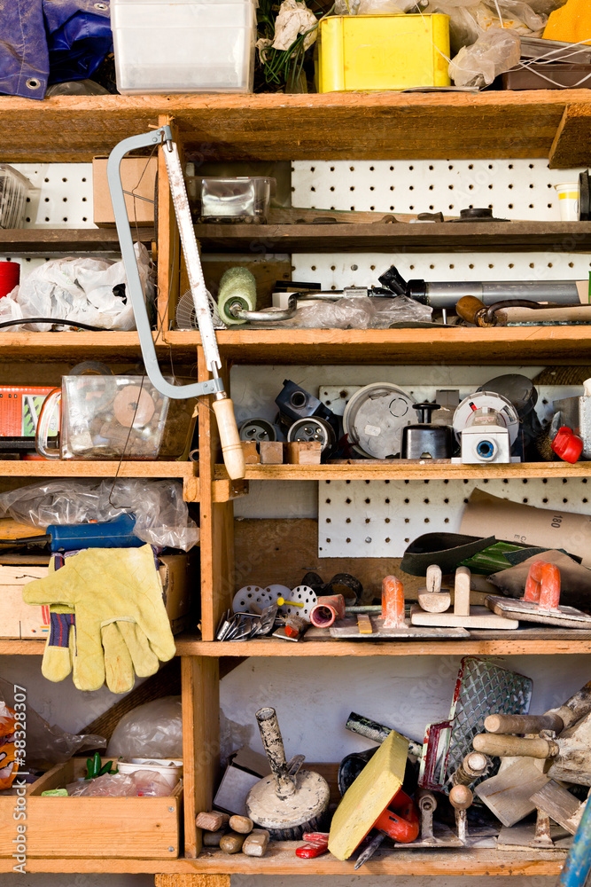 Shelves with various tools, do it yourself Shelves with various tools, do it yourself