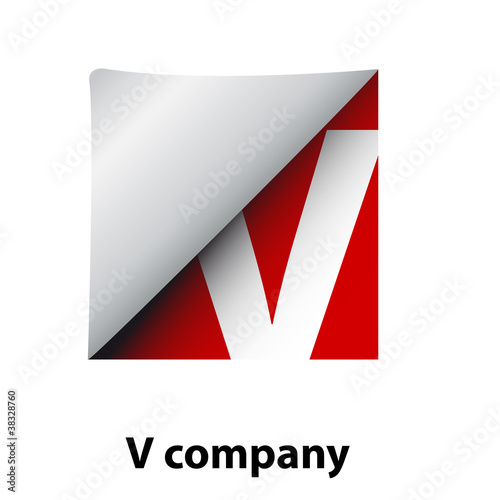 Logo label letter V # Vector