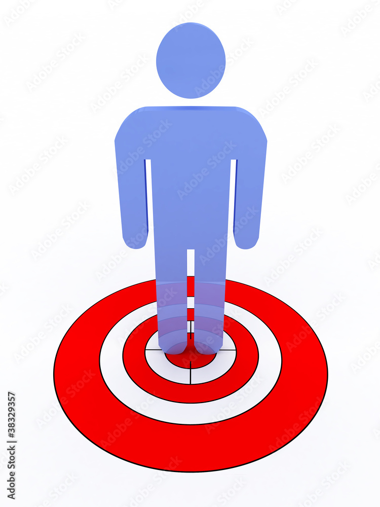 Human target isolated on white background. 3D image Human target isolated on white background. 3D image