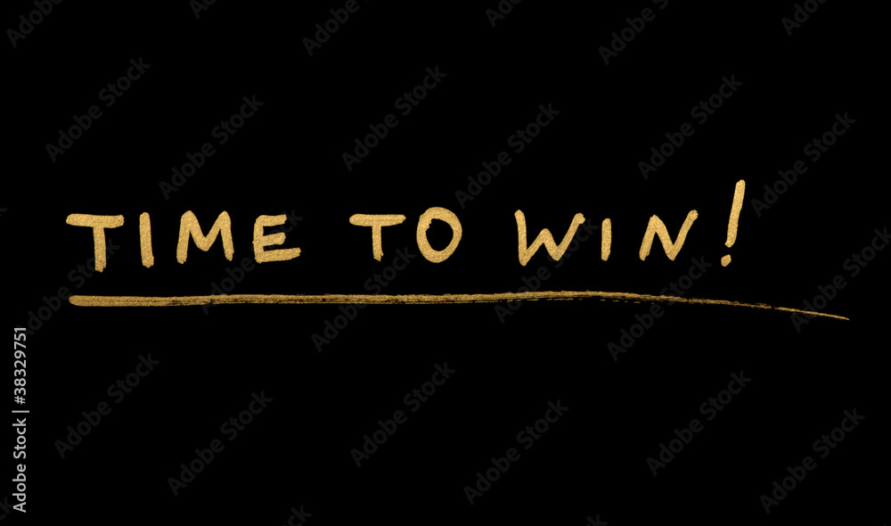 Time to win text conception over black Time to win text conception over black
