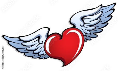 Stylized heart with wings 1