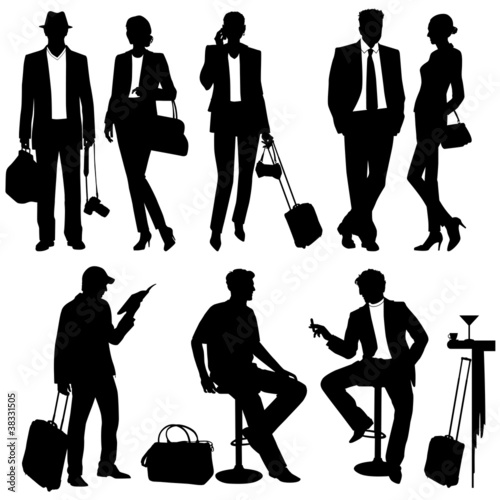 lot of people - vector silhouettes