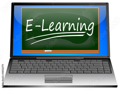 Laptop mit E-Learning
