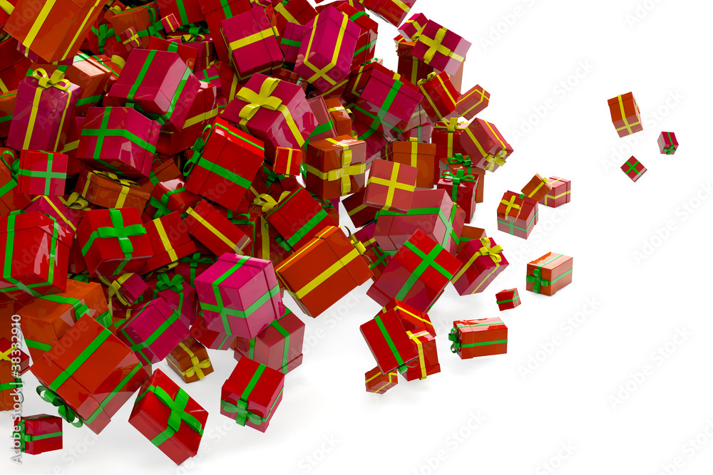 Viele Geschenke zu Weihnachten Stock Illustration Adobe Stock