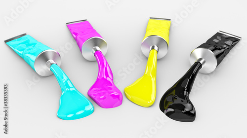 3D CMYK concept