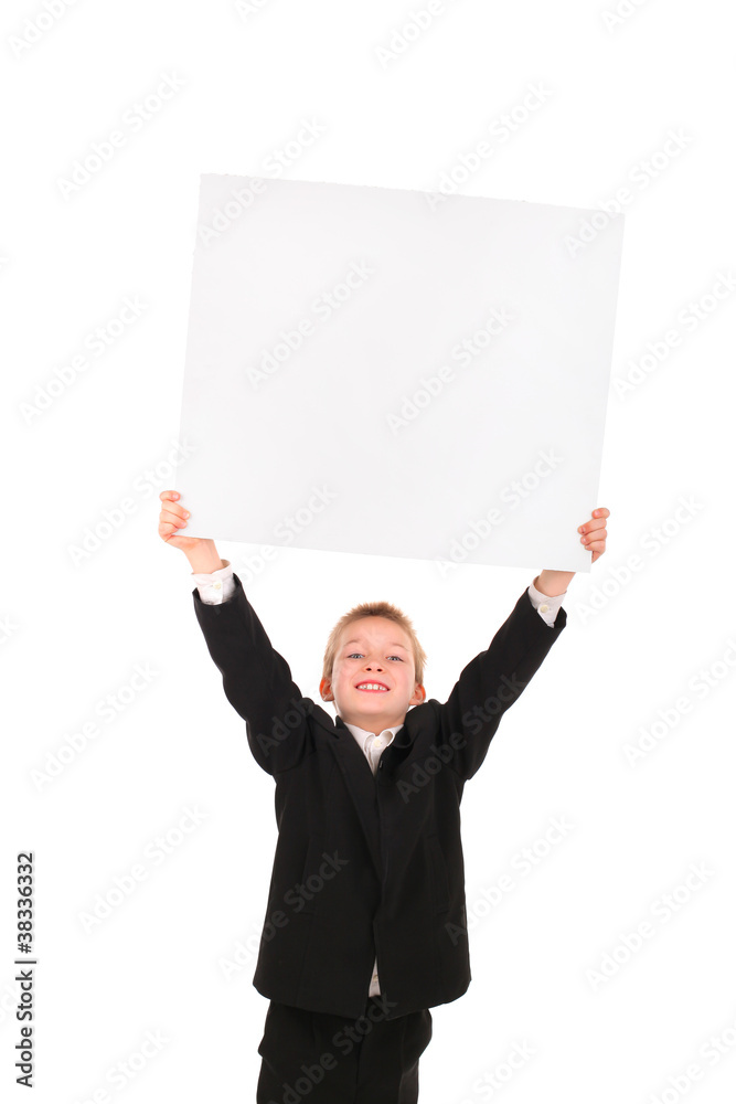 boy with blank paper boy with blank paper