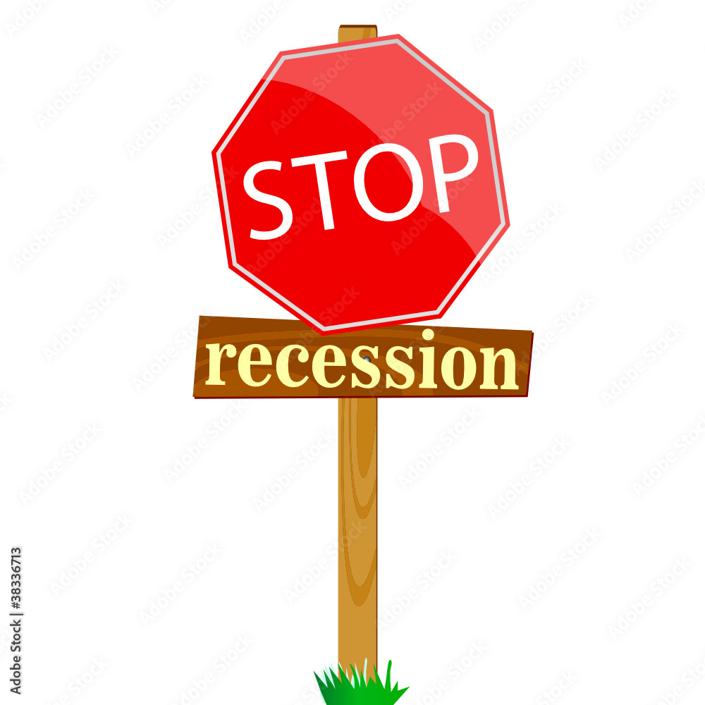 sign to stop recession vector illustration sign to stop recession vector illustration