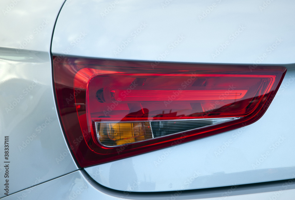 red backlight of a new car