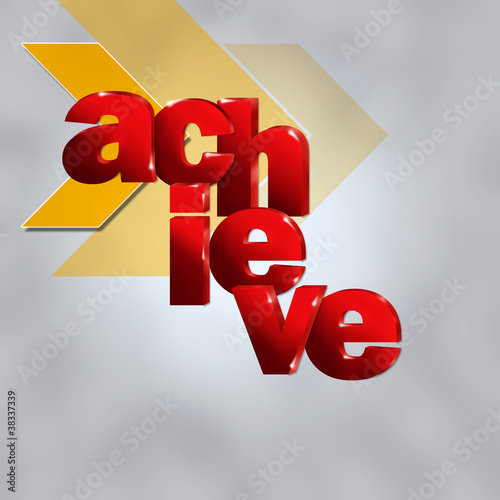 3d Text Concept Achieve