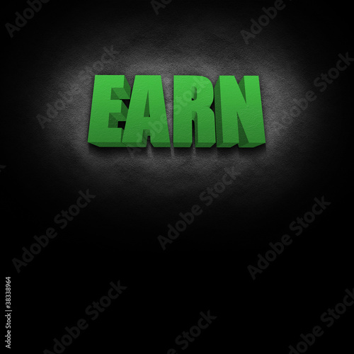 3D Text Concept Earn