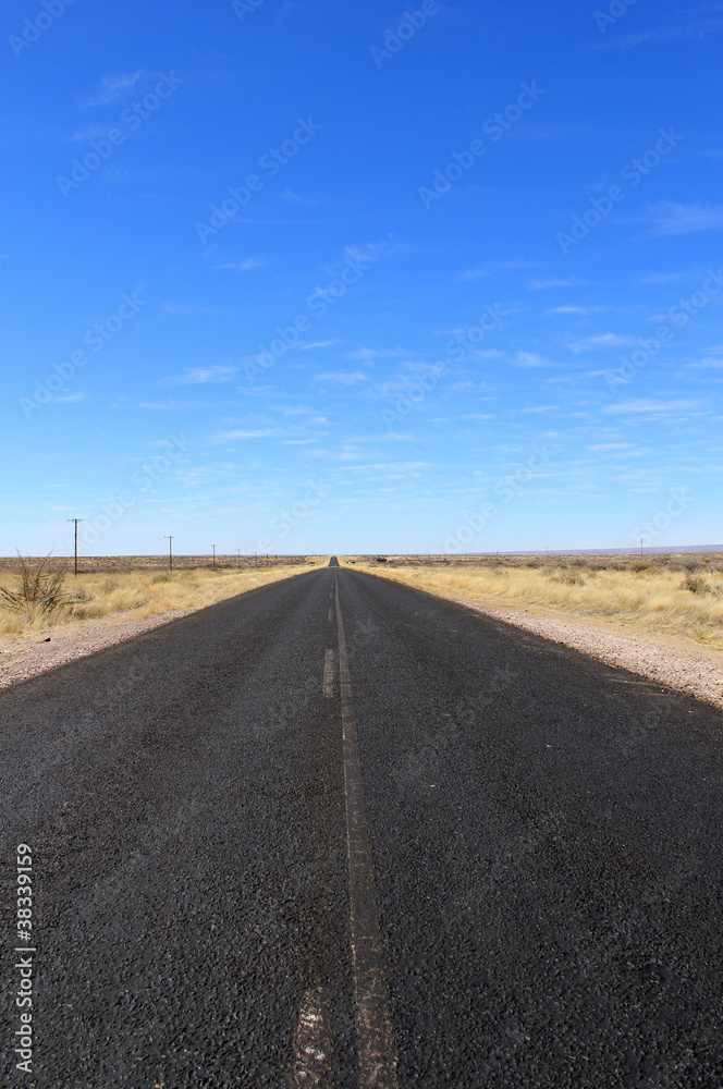 B1 road in Namibia heading toward Sesriem and Sossusvlei