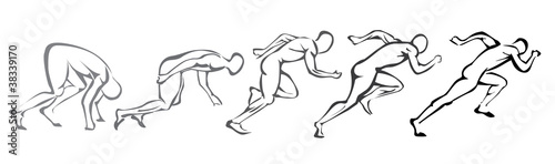sprint concept. set of symbols running man