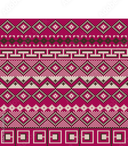 Knitted background in Fair Isle style
