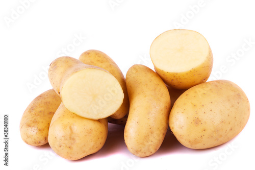potatoes on white