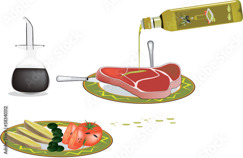 piatto di carne e verdure