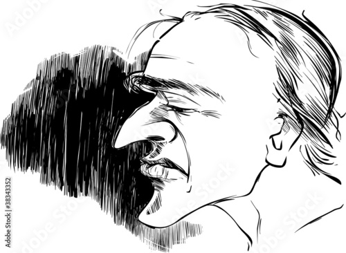 man profile caricature