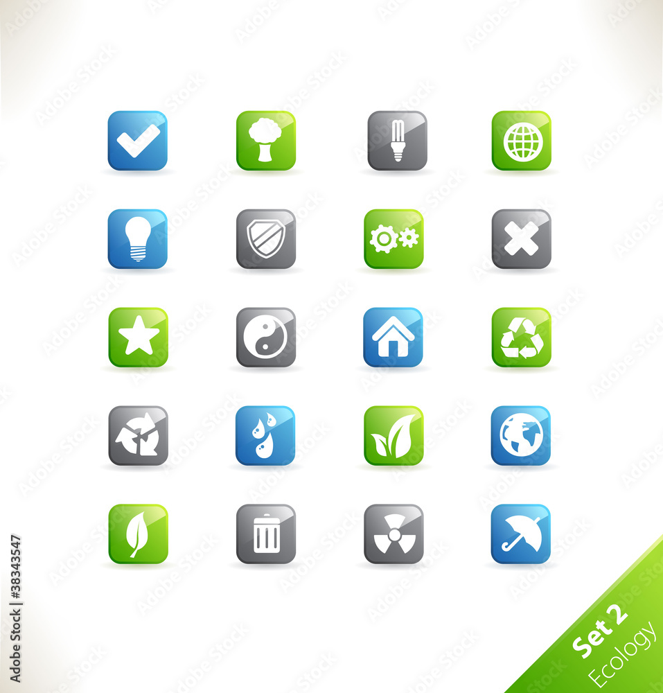 Vector beautiful icon set. Part 2 - Ecology Vector beautiful icon set. Part 2 - Ecology