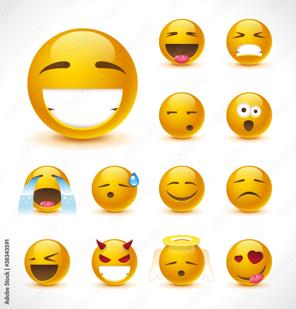 Set of beautiful vector smiles.