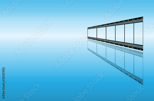 blue background with filmstrip