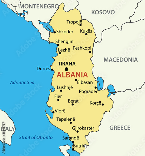 Republic of Albania - vector map