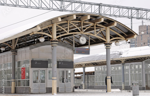 Empty train station in winter