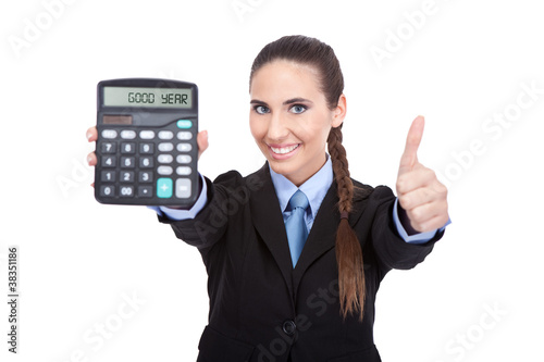 good year - accountant holding a calculator