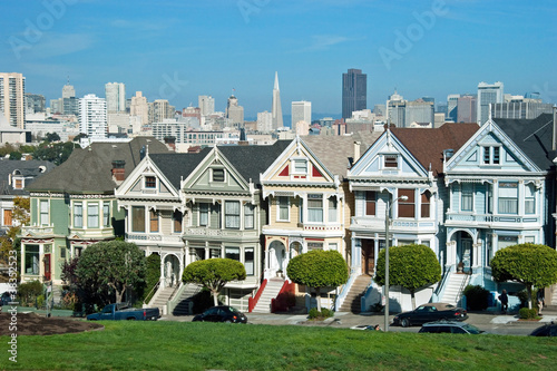 Alamo Square in San Francisco with Victorian houses