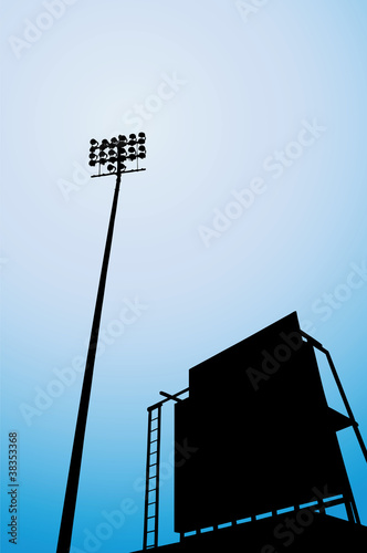 stadium illustrations with silhouettes
