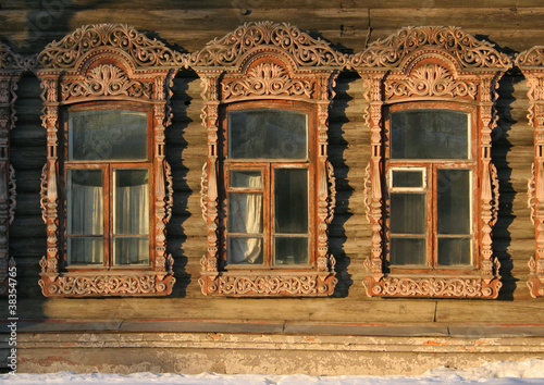 Old Russian windows in Tomsk