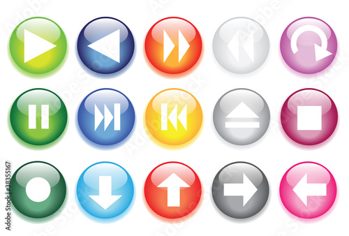 glossy glass buttons for website icons